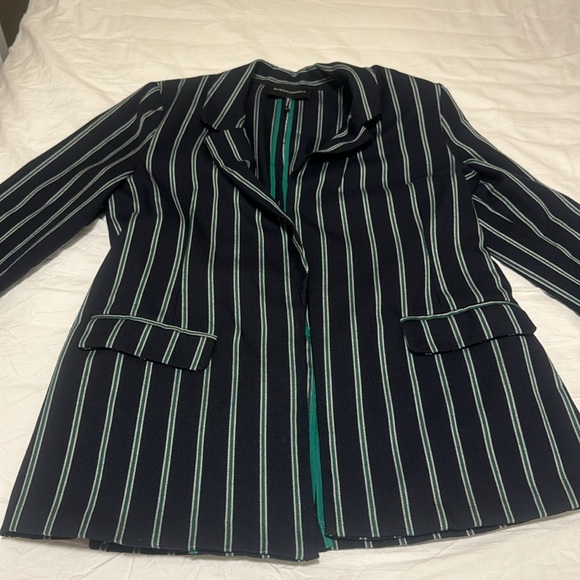 BCBGMaxAzria woman’s striped Blazer black and green large business formal - Picture 5 of 5
